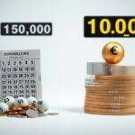 Billet Euromillions avec jetons et balles numérotées.