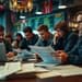 Groupe travaillant sur ordinateur et documents.